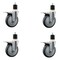 Service Caster 5'' Thermoplastic Rubber Swivel 1-7/8'' Expanding Stem Caster Set Total Lock Brake, 4PK SCC-EXTTL20S514-TPRB-178-4 - alternate 1